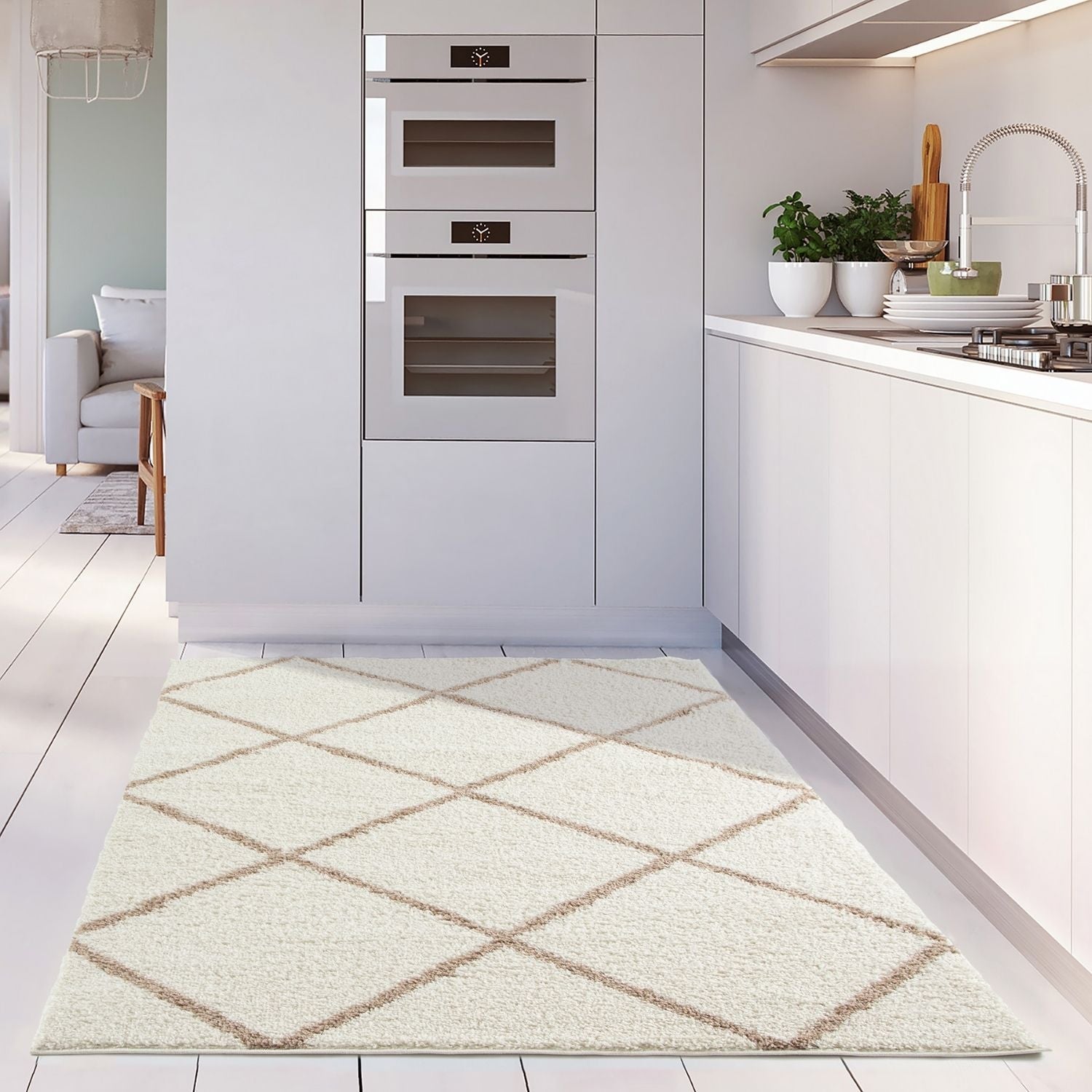 Moroccan Ivory Shaggy Rug | 530 - PN Home