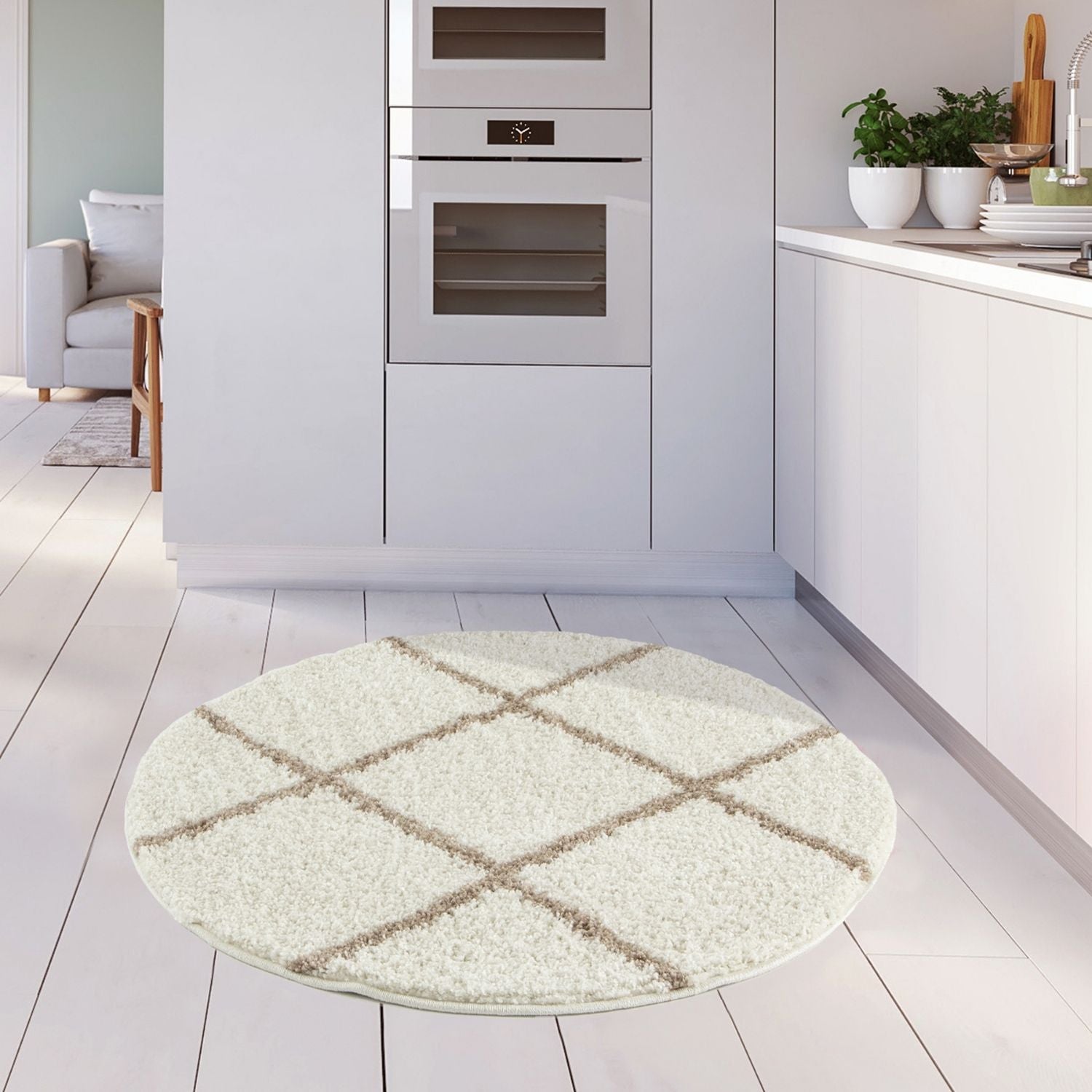 Moroccan Ivory Shaggy Rug | 530 - PN Home