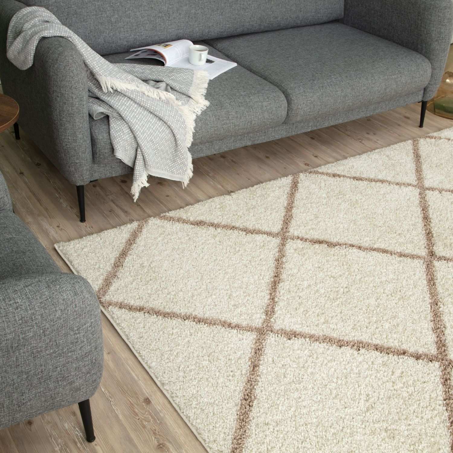 Moroccan Ivory Shaggy Rug | 530 - PN Home
