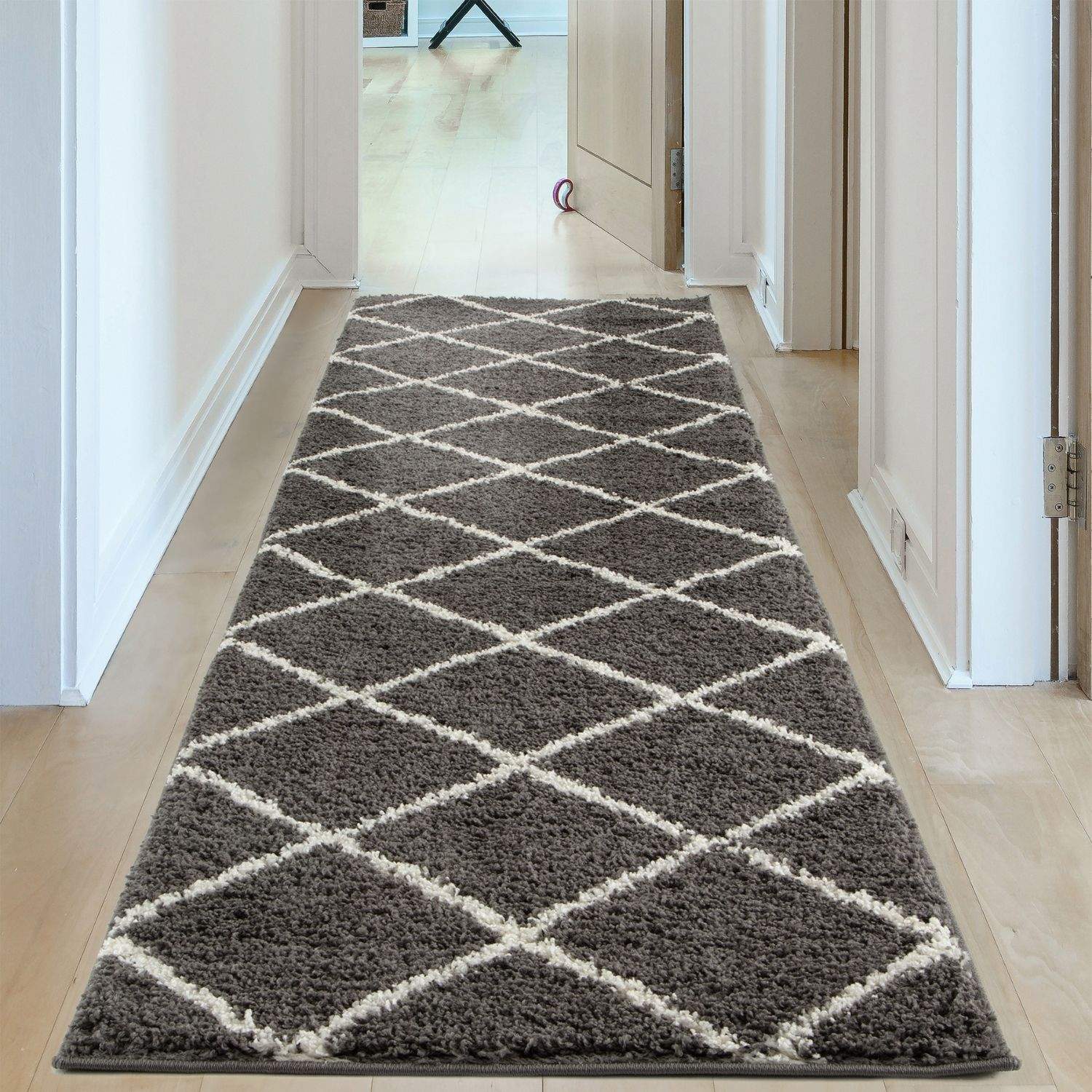 Moroccan Dark Grey Shaggy Rug | 540 - PN Home