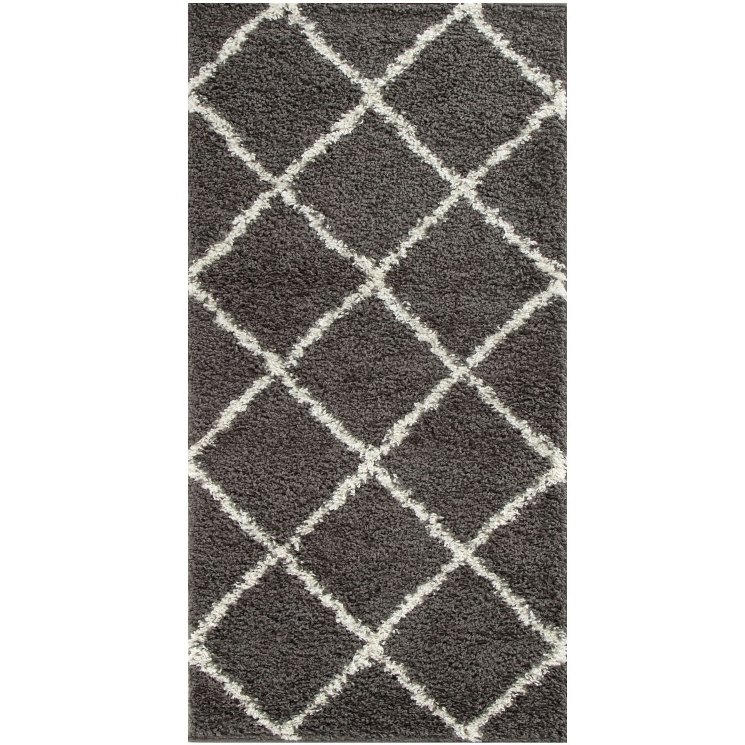 Moroccan Dark Grey Shaggy Rug | 540 - PN Home