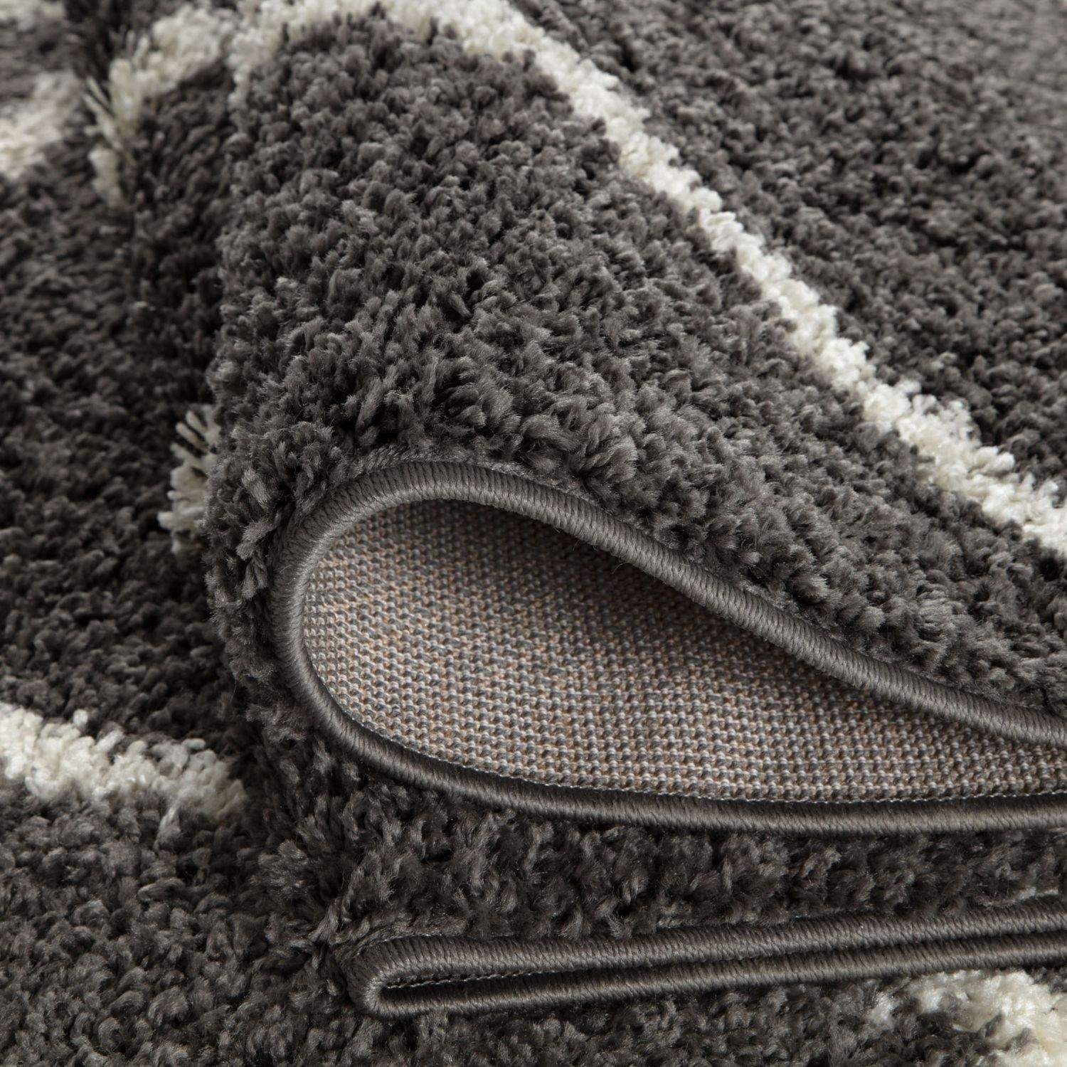 Moroccan Dark Grey Shaggy Rug | 540 - PN Home