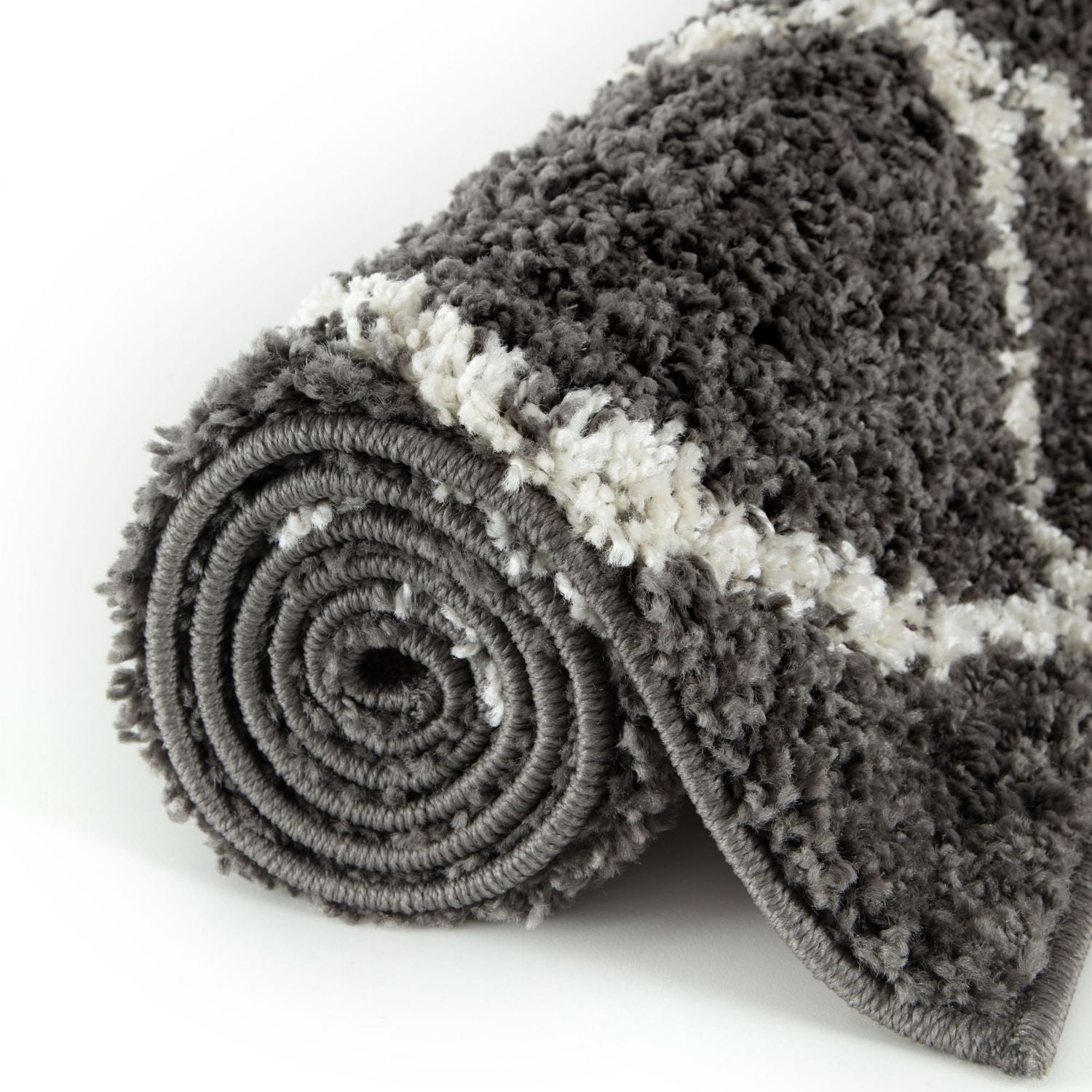 Moroccan Dark Grey Shaggy Rug | 540 - PN Home