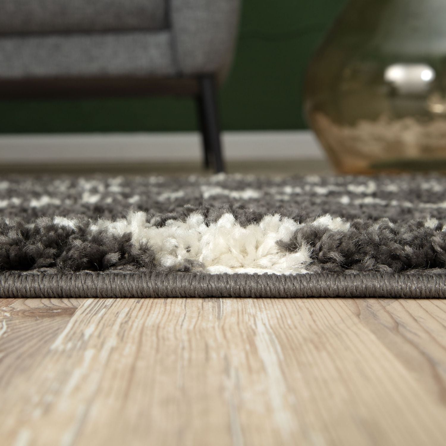 Moroccan Dark Grey Shaggy Rug | 540 - PN Home