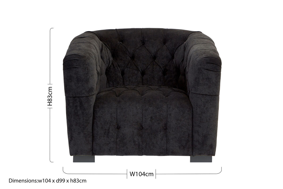 Fenton Black Fabric Armchair - PN Home