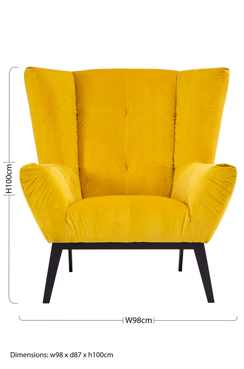 Maiko Yellow Fabric Armchair - PN Home
