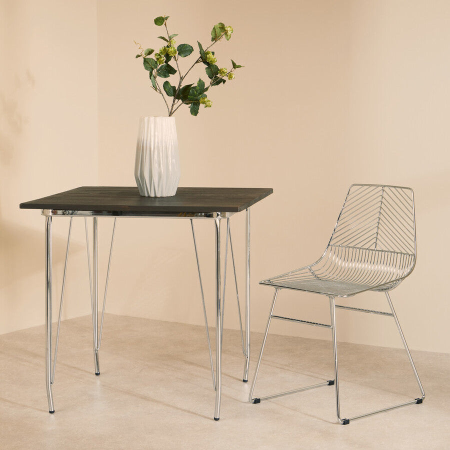 District Chrome Metal Wire Tapered Legs Chair - PN Home