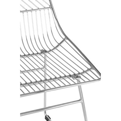 District Chrome Metal Wire Tapered Legs Chair - PN Home