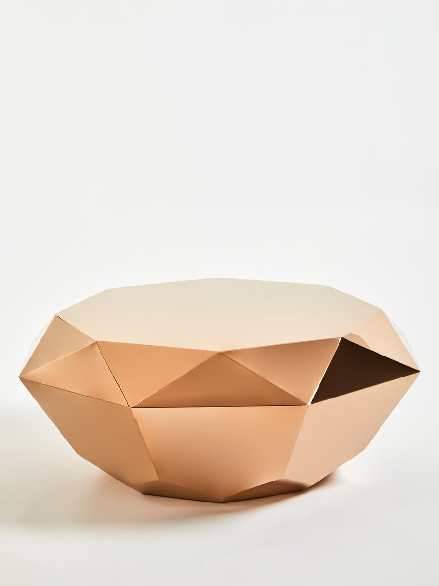 Allure Rose Gold Diamond Cut Coffee Table - PN Home