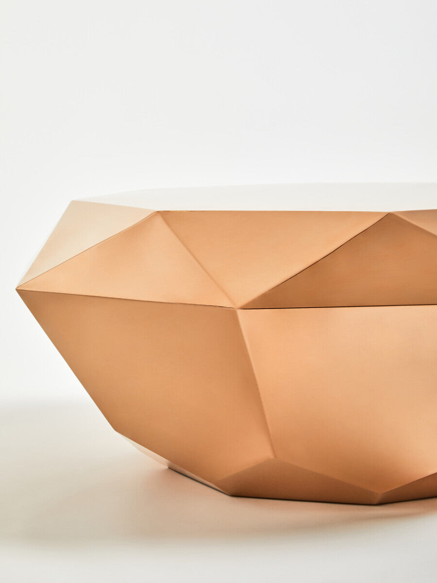 Allure Rose Gold Diamond Cut Coffee Table - PN Home