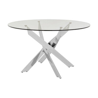 Allure Round Dining Table With Chrome Intersected Legs - PN Home