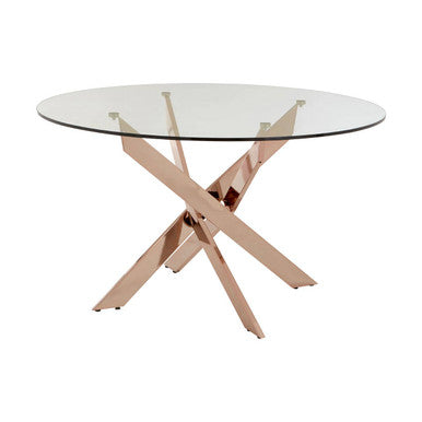 Allure Round Dining Table with  Intersected Rose Gold Legs - PN Home