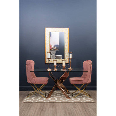 Allure Rectangular Rose Gold Dining Table - PN Home