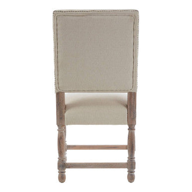 Lyon Linen Dining Chair with Oak Wood Whitewash Finish - PN Home