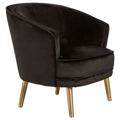 Louxor Black Velvet Round Chair - PN Home
