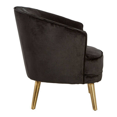 Louxor Black Velvet Round Chair - PN Home