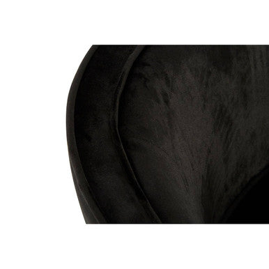 Louxor Black Velvet Round Chair - PN Home