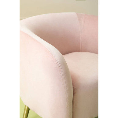 Louxor Pink Velvet Round Armchair - PN Home