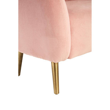 Louxor Pink Velvet Round Armchair - PN Home