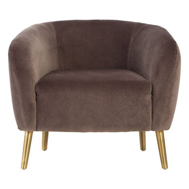 Louxor Grey Velvet Round Armchair - PN Home