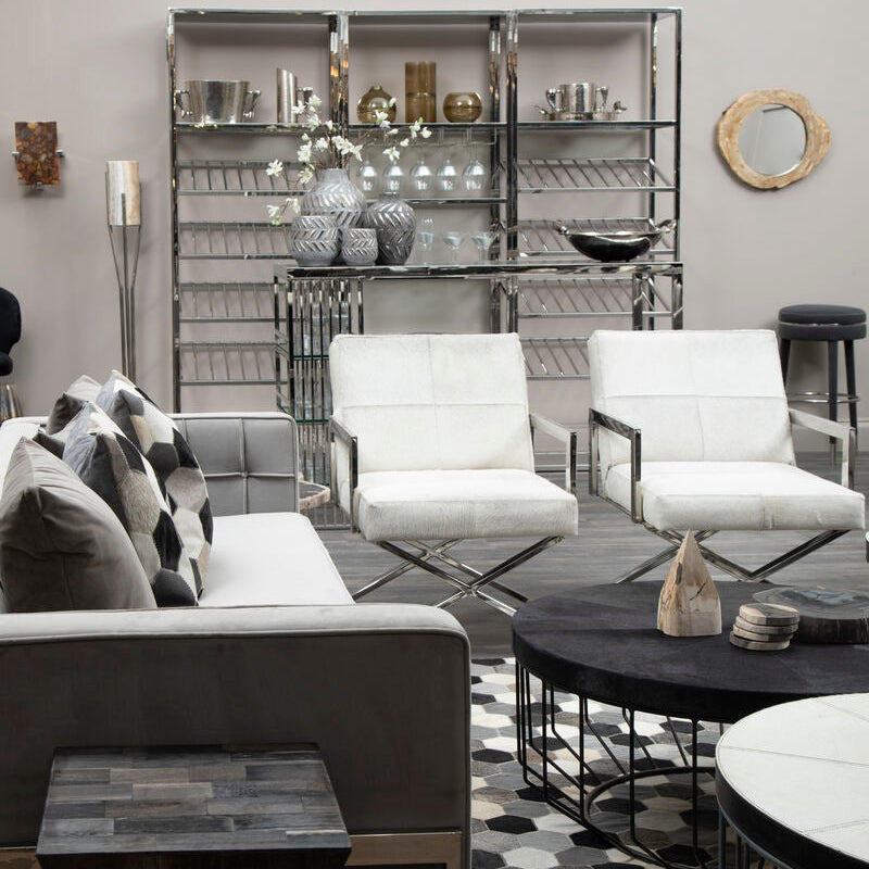 Kensington Townhouse Genuine Grey Leather Chair - PN Home
