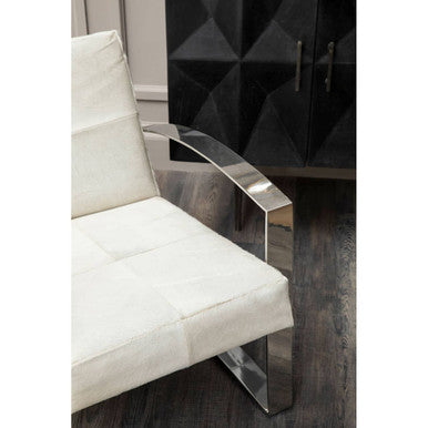 Kensington Townhouse Hairon Leather Chair With Steel Legs - PN Home
