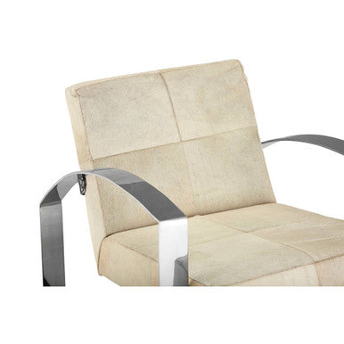 Kensington Townhouse Hairon Leather Chair With Steel Legs - PN Home