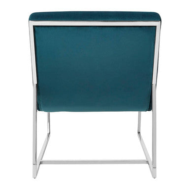 Vogue Teal Velvet Curving Profile Lounge Chair - PN Home