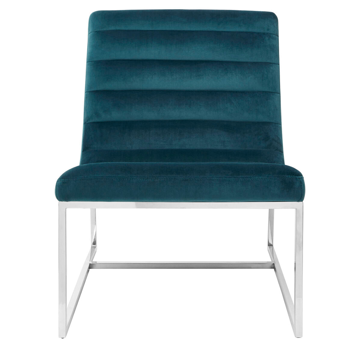 Vogue Teal Velvet Curving Profile Lounge Chair - PN Home