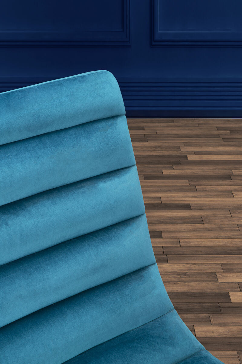 Vogue Teal Velvet Curving Profile Lounge Chair - PN Home