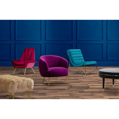 Vogue Teal Velvet Curved Lounge Chair