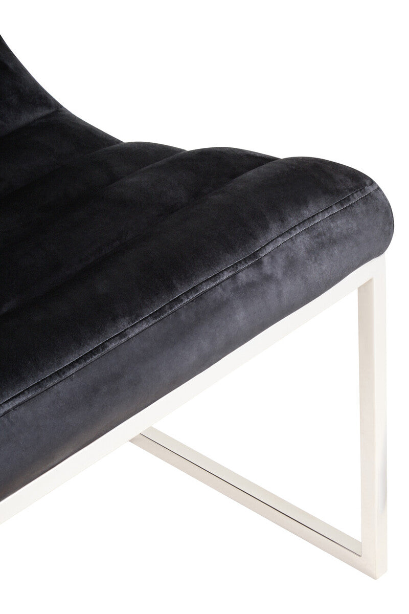 Vogue Midnight Velvet Curving Profile Lounge Chair - PN Home