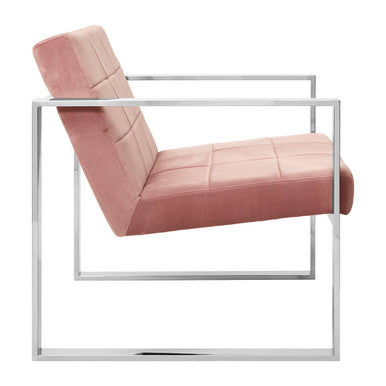 Vogue Pink Velvet Lounge Chair - PN Home