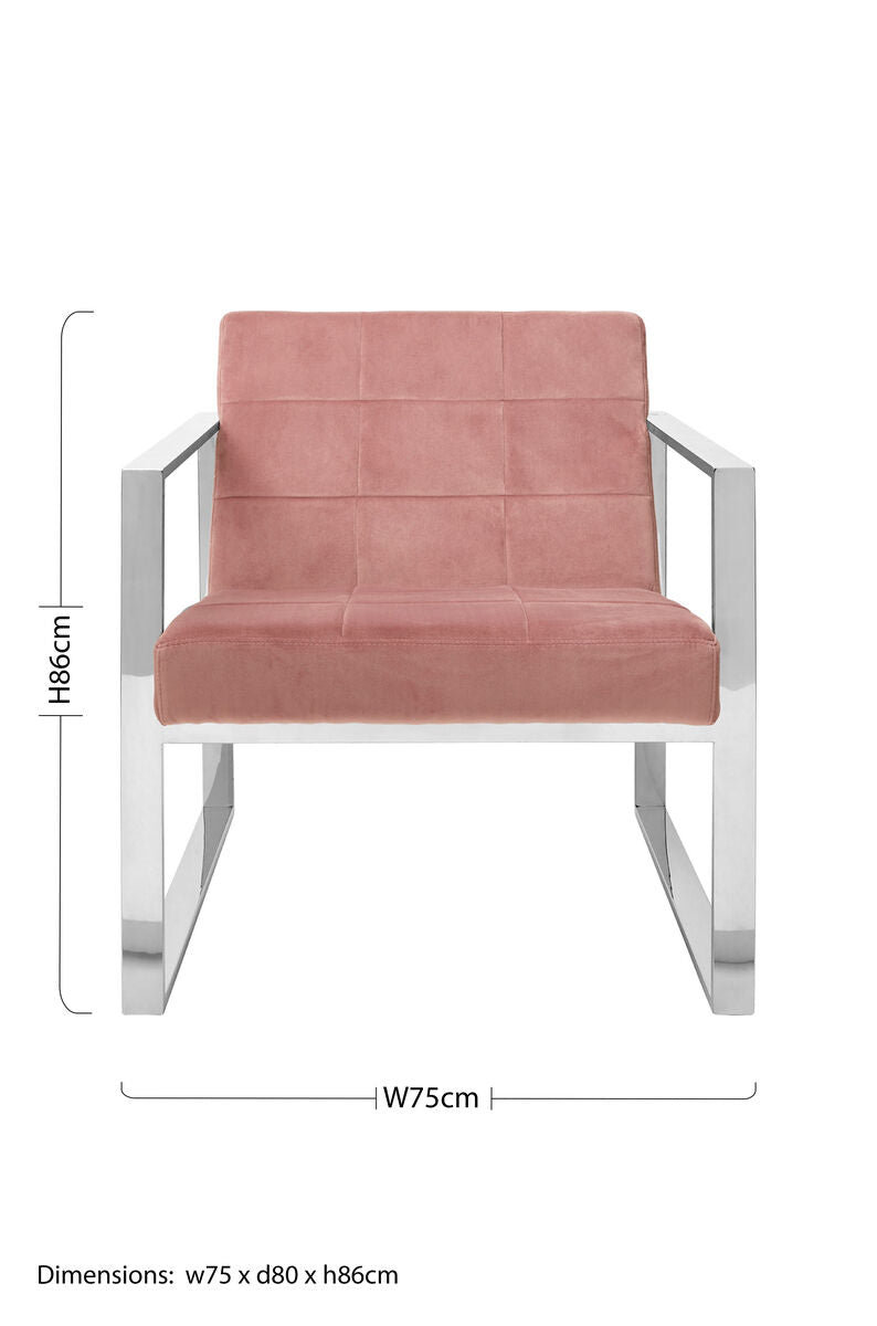 Vogue Pink Velvet Lounge Chair - PN Home