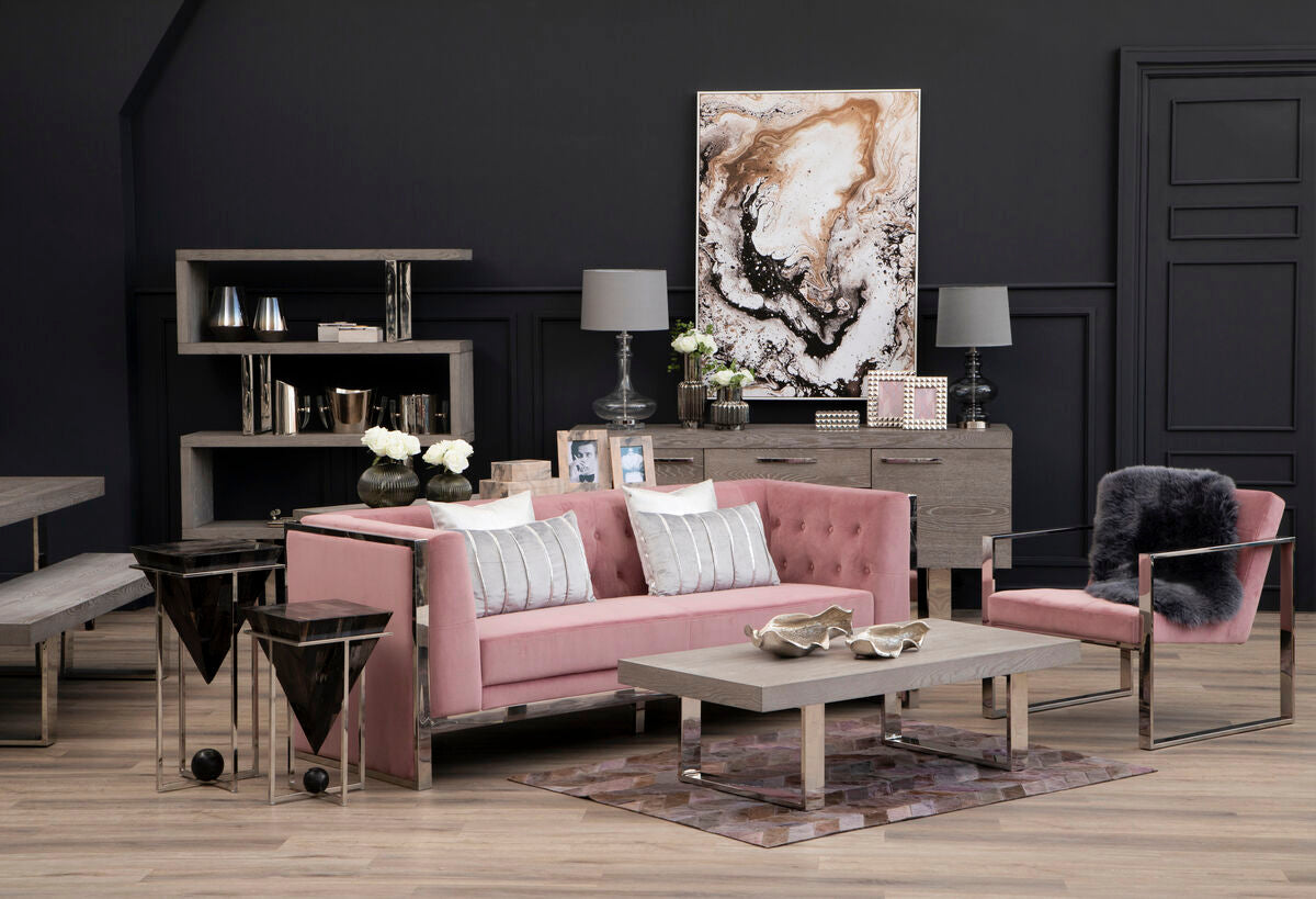 Vogue Pink Velvet Lounge Chair - PN Home