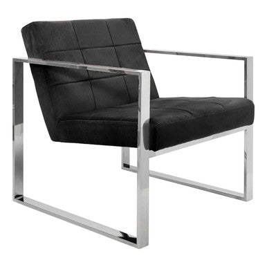 Vogue Black Velvet Lounge Chair - PN Home