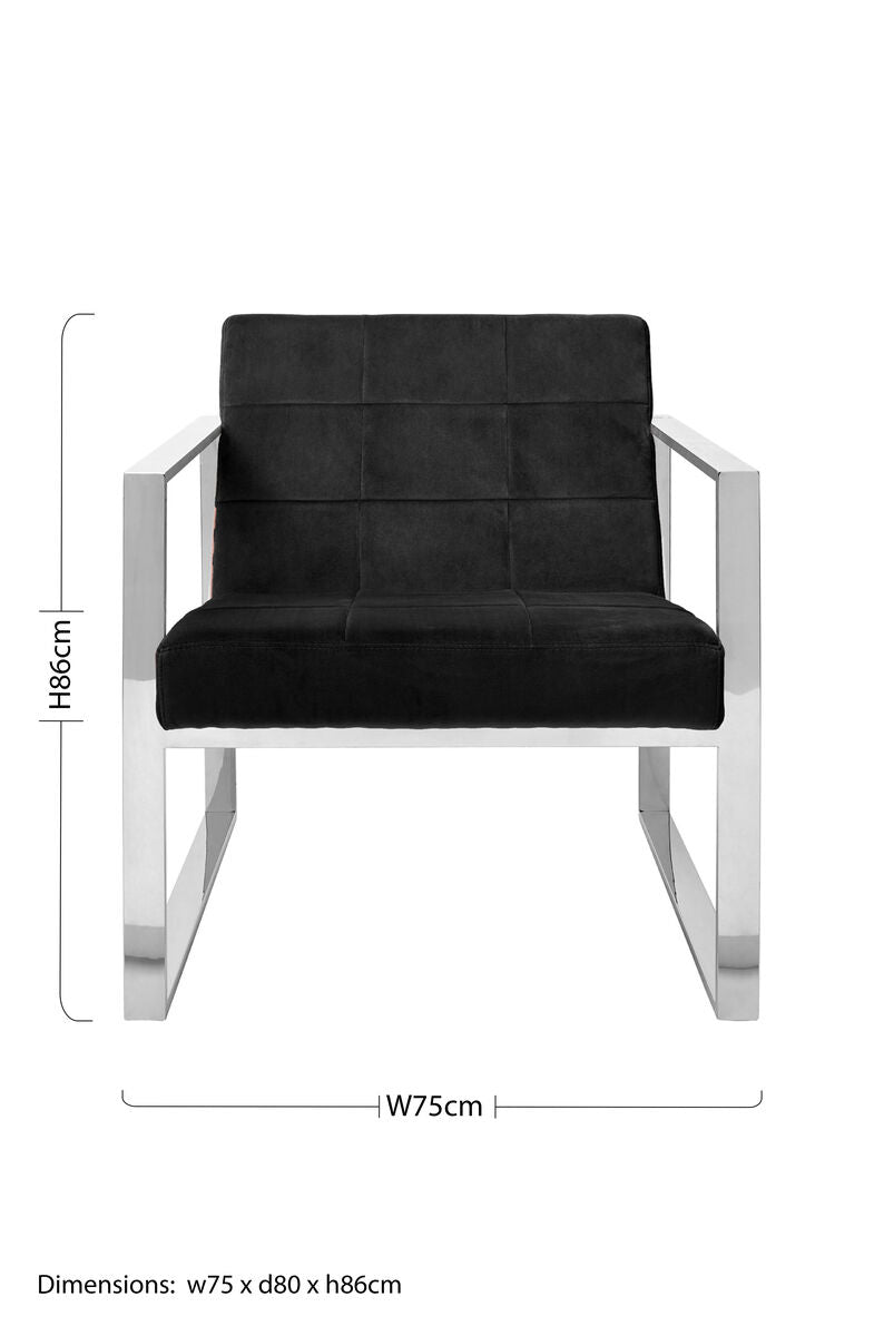 Vogue Black Velvet Lounge Chair - PN Home