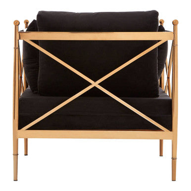 Novo Chair With Rose Gold Finished Metal Arms - PN Home