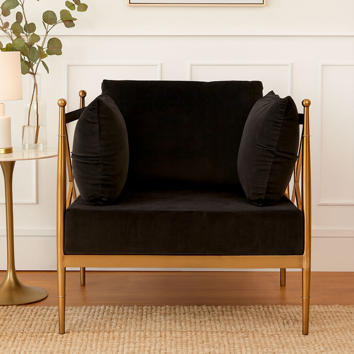 Novo Chair With Rose Gold Finished Metal Arms - PN Home