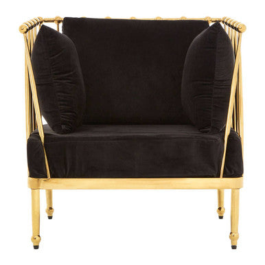 Novo Chair With Gold Finish Tapered Arms - PN Home