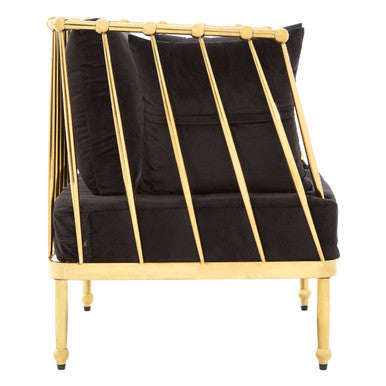 Novo Chair With Gold Finish Tapered Arms - PN Home
