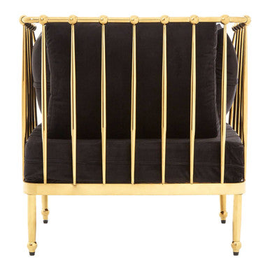 Novo Chair With Gold Finish Tapered Arms - PN Home