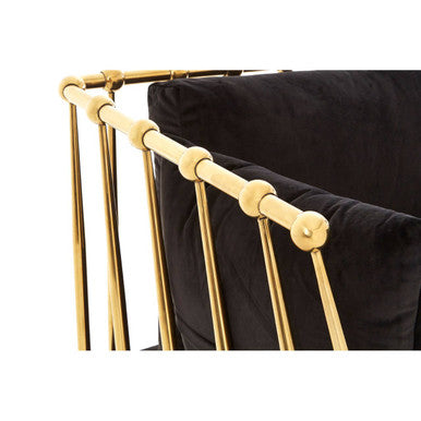 Novo Chair With Gold Finish Tapered Arms - PN Home