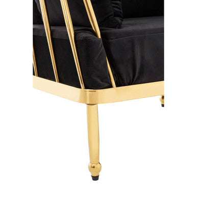 Novo Chair With Gold Finish Tapered Arms