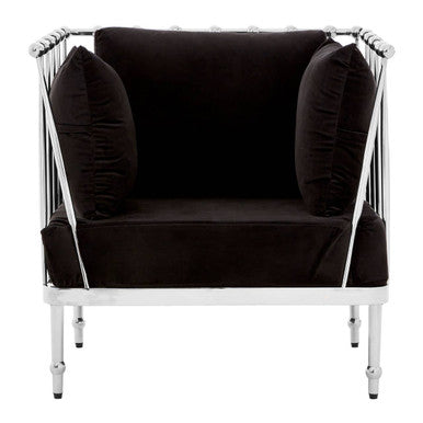 Novo Chair With Silver Finish Tapered Arms - PN Home