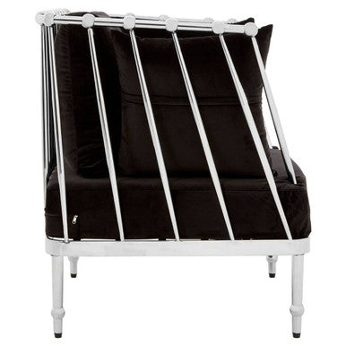 Novo Chair With Silver Finish Tapered Arms - PN Home