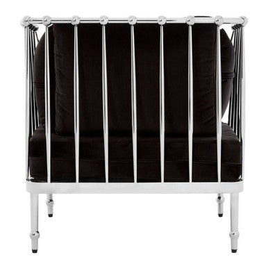 Novo Chair With Silver Finish Tapered Arms - PN Home