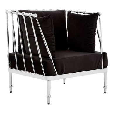 Novo Chair With Silver Finish Tapered Arms - PN Home