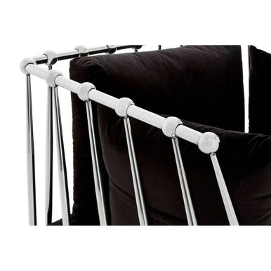 Novo Chair With Silver Finish Tapered Arms - PN Home