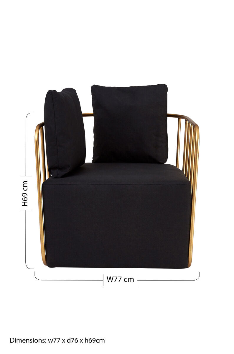 Rosina Black Linen Chair - PN Home